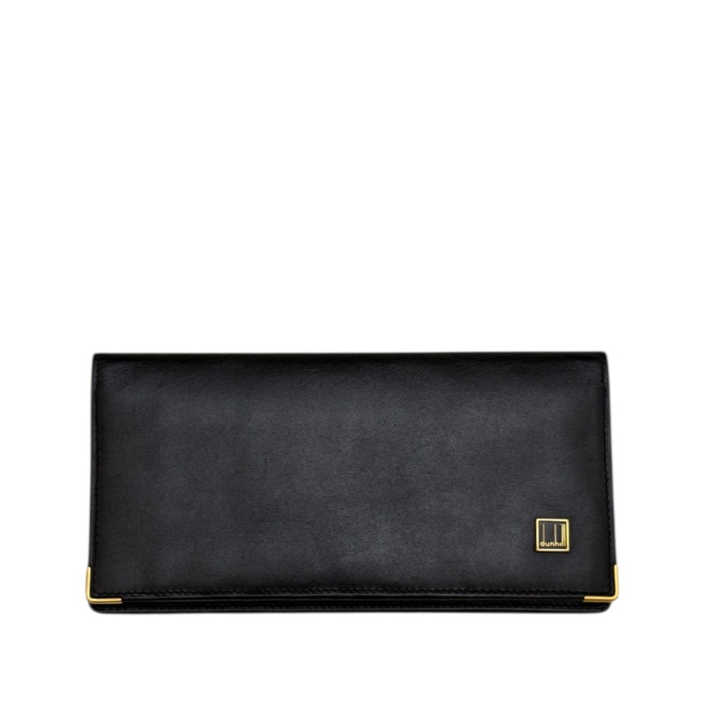 DUNHILL - VINTAGE BLACK SOFT LEATHER LONG BIFOLD WALLET